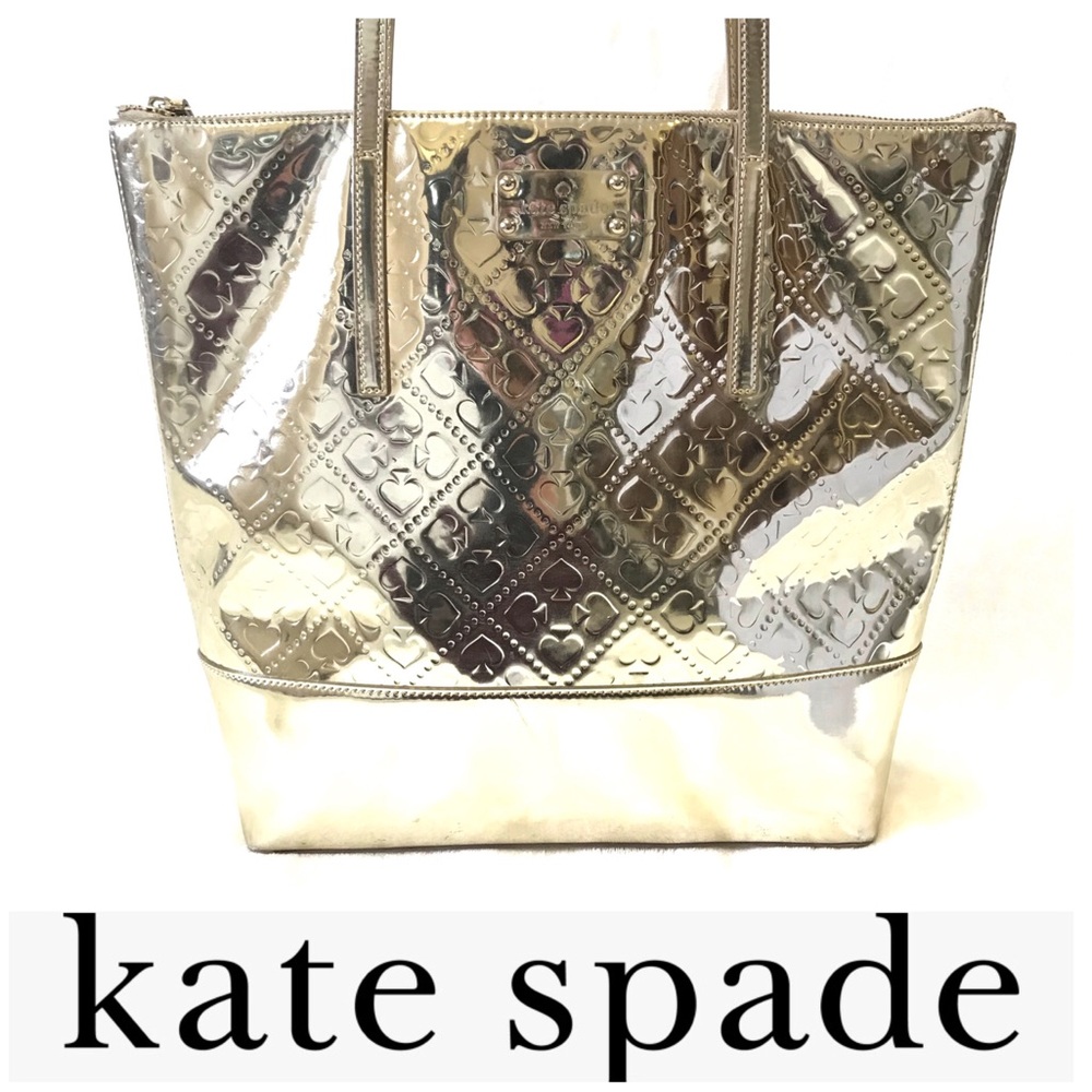 Kate Spade Metallic Gold, Spade Embossed Tote Gem